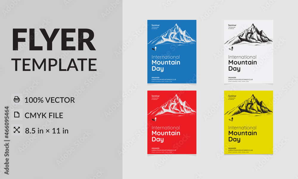 Obraz premium Flyer design with four different color variation template 