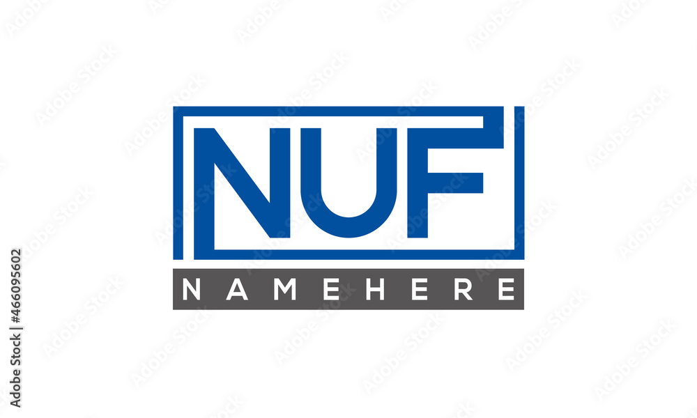 NUF Letters Logo With Rectangle Logo Vector NUF Letters Logo With Rectangle Logo Vector