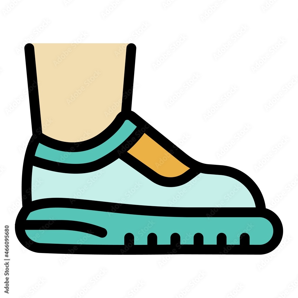 Sport shoes icon. Outline sport shoes vector icon color flat isolated Sport shoes icon. Outline sport shoes vector icon color flat isolated