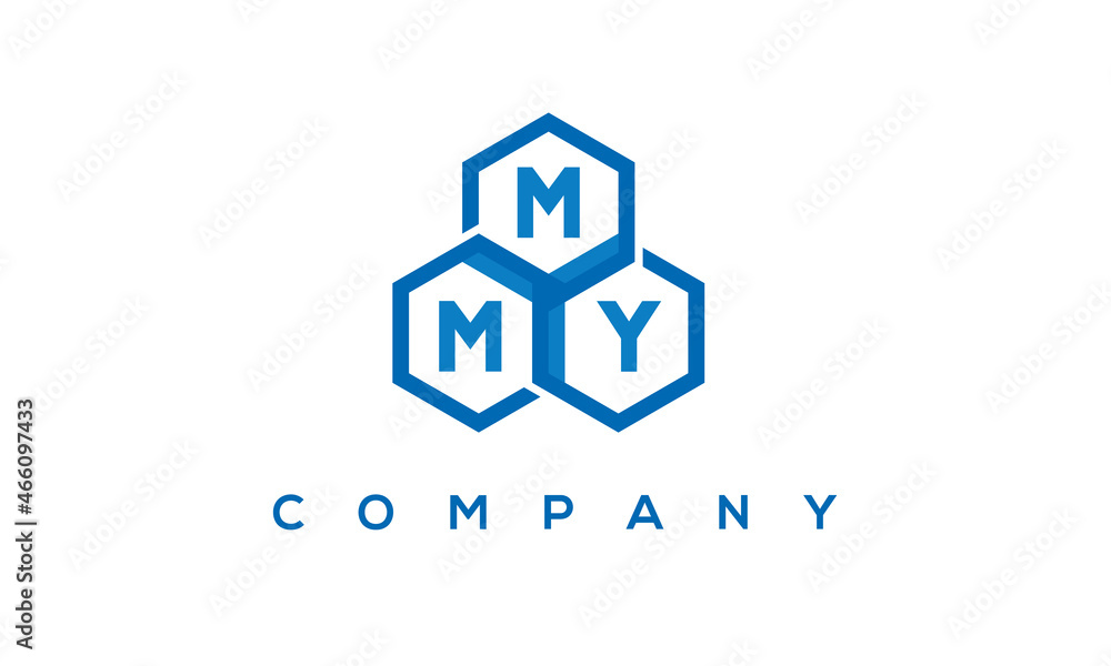 MMY letters design logo with three polygon hexagon logo vector template MMY letters design logo with three polygon hexagon logo vector template