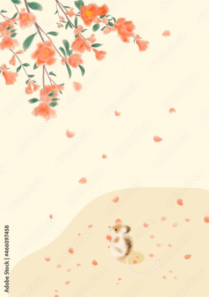 chinese culture flower and mouse chinese culture flower and mouse