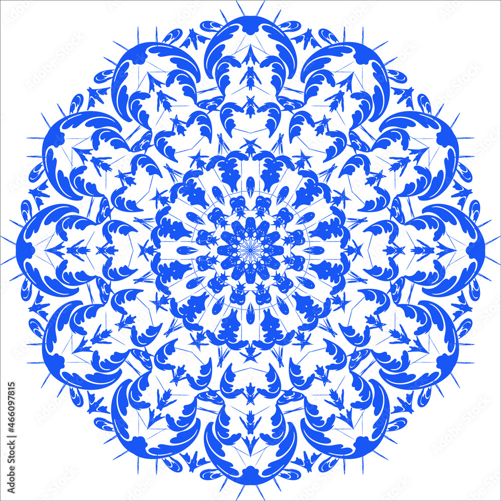Vector snowflakes blue patterns