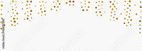 Yellow Confetti Art Vector Panoramic Transparent