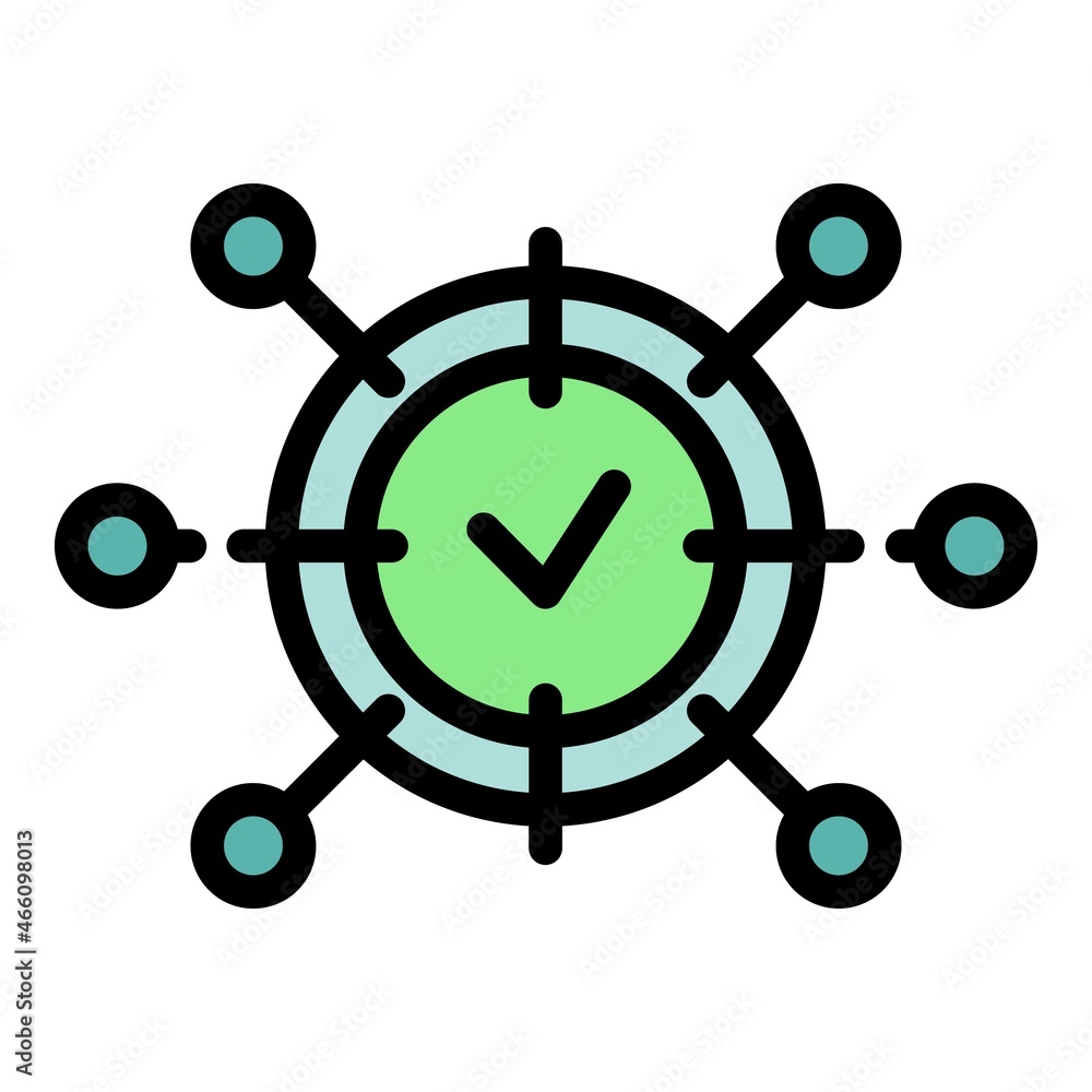 Personal test scheme icon. Outline personal test scheme vector icon color flat isolated Personal test scheme icon. Outline personal test scheme vector icon color flat isolated