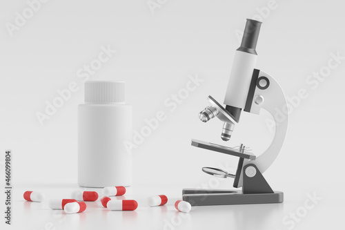 3d rendering medicial concept microscope