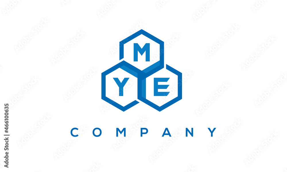MYE letters design logo with three polygon hexagon logo vector template MYE letters design logo with three polygon hexagon logo vector template