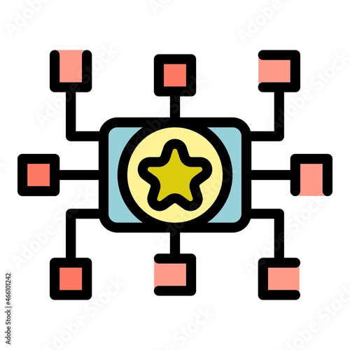Operating system icon. Outline operating system vector icon color flat isolated