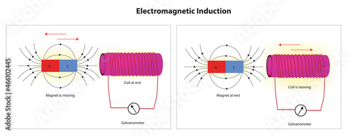 Biological illustration of electromagnetic induction