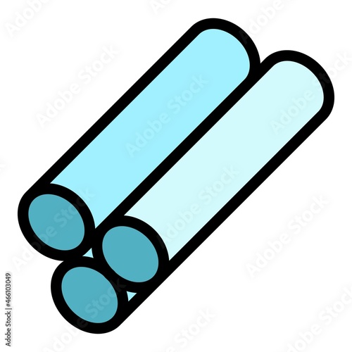 Metallurgy pipes icon. Outline metallurgy pipes vector icon color flat isolated