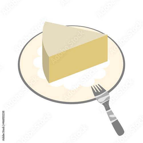 cheese on a plate food cake vector illustration