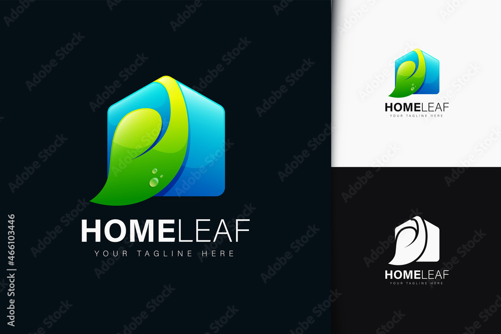 Home leaf logo design with gradient Home leaf logo design with gradient