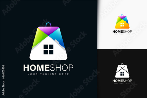 Home shop logo design with gradient