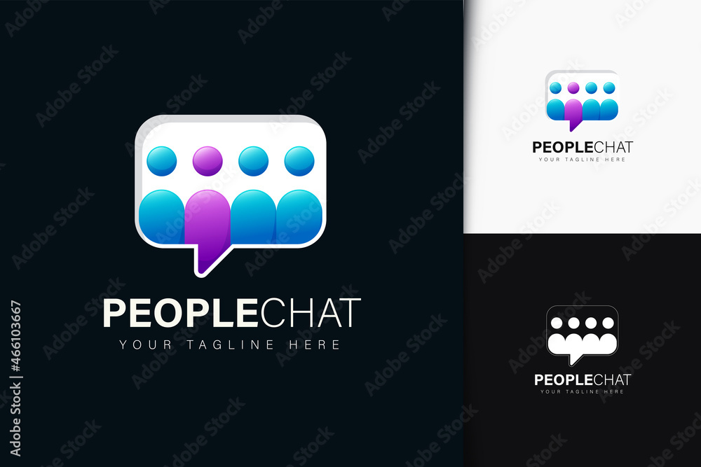 People chat logo design with gradient People chat logo design with gradient