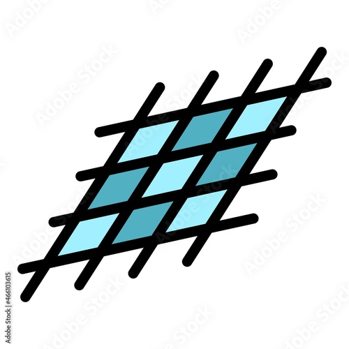 Metallurgy metal net icon. Outline metallurgy metal net vector icon color flat isolated