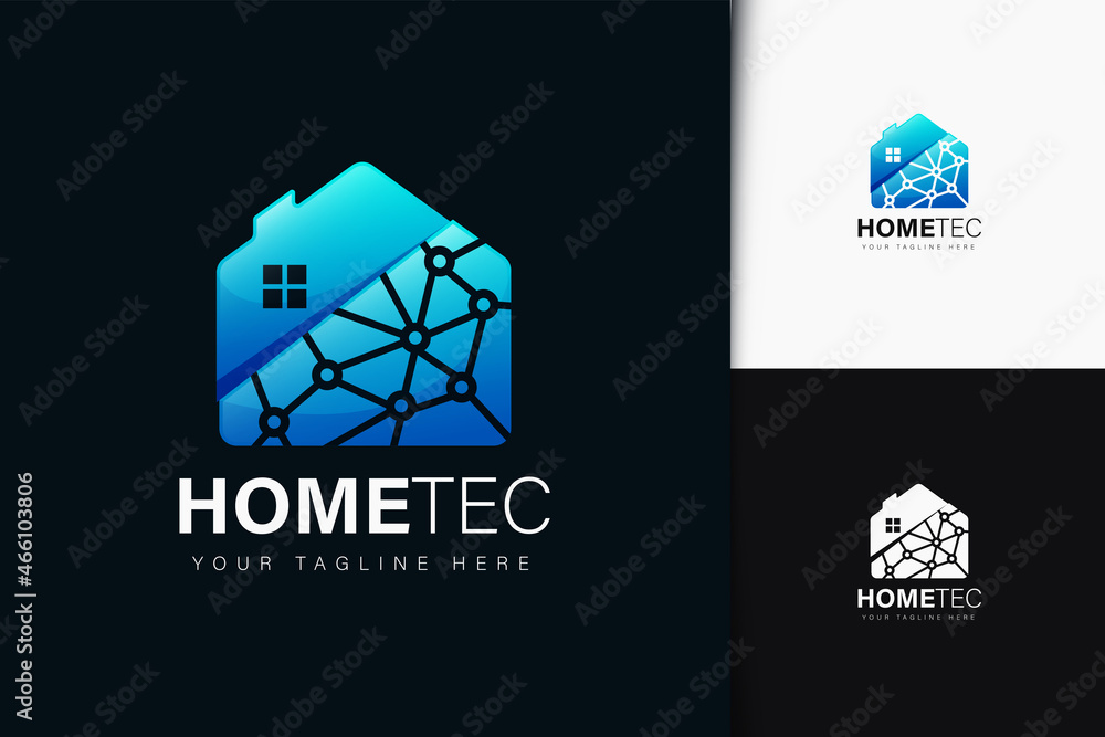 Tech house logo design with gradient Tech house logo design with gradient