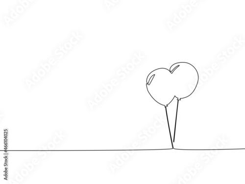 Draw a continuous line of balloons. Happy important day concept. vector illustration