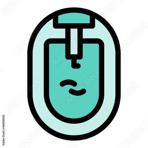 Top view bidet icon. Outline top view bidet vector icon color flat isolated