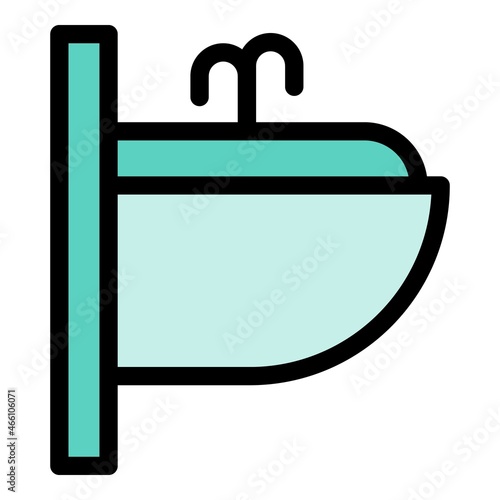Clean bidet icon. Outline clean bidet vector icon color flat isolated