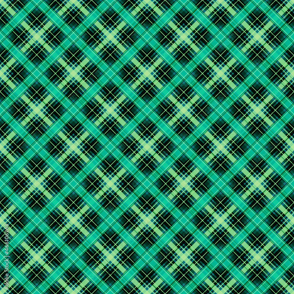 Fototapeta premium Seamless checkered plaid tartan green pattern