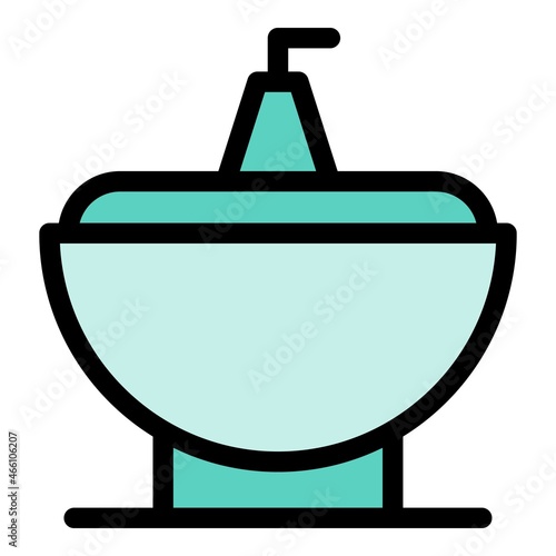 Bath bidet icon. Outline bath bidet vector icon color flat isolated