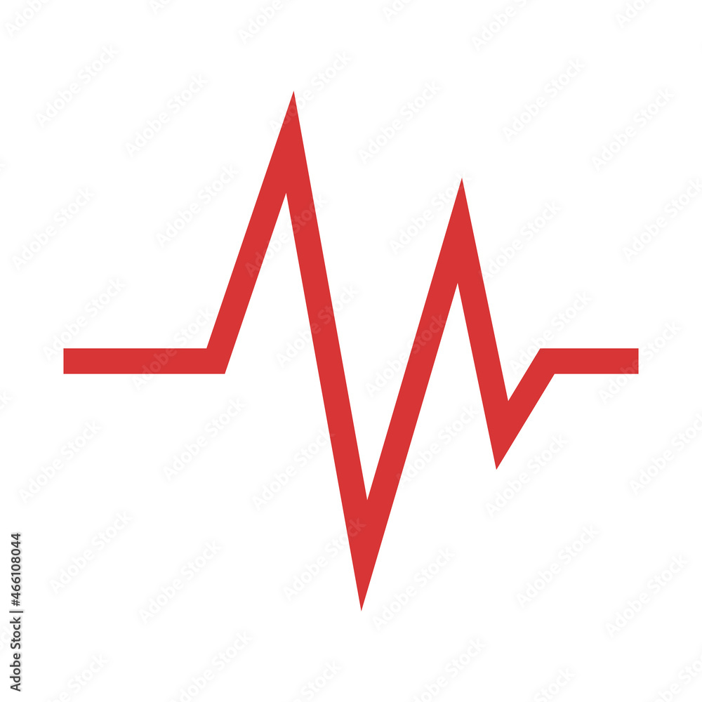 Heart beat vector icon. Red symbol Heart beat vector icon. Red symbol