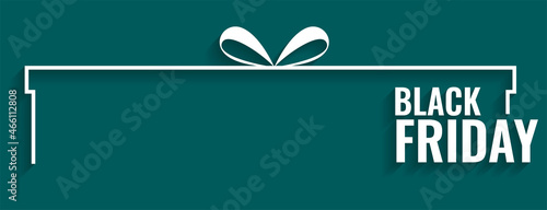 Black friday sale blue gift banner with text space