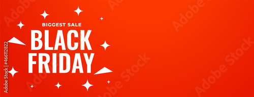 Black friday biggest sale orange banner with text space