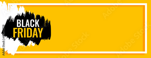 Black friday sale yellow banner with text space