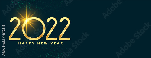 2022 new year golden celebration sparkling banner design