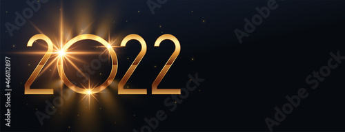 2022 golden new year sparkling celebration banner design
