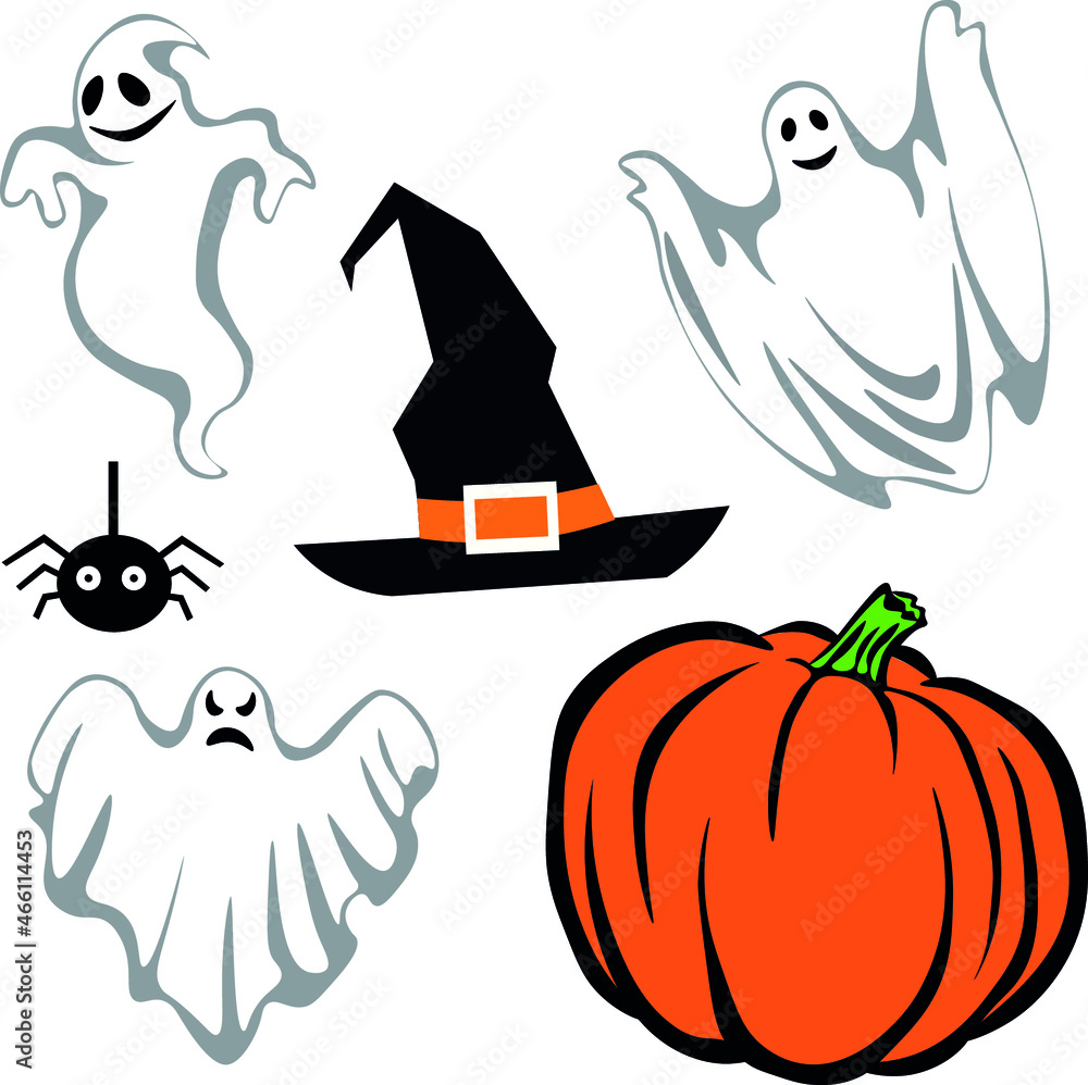 Fototapeta premium set of halloween elements