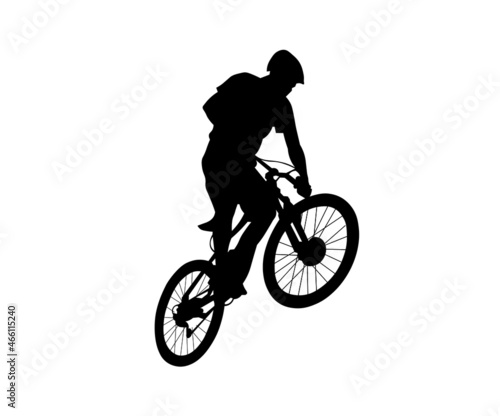 Fototapeta Naklejka Na Ścianę i Meble -  Mountain Bike Shilouette High Vector