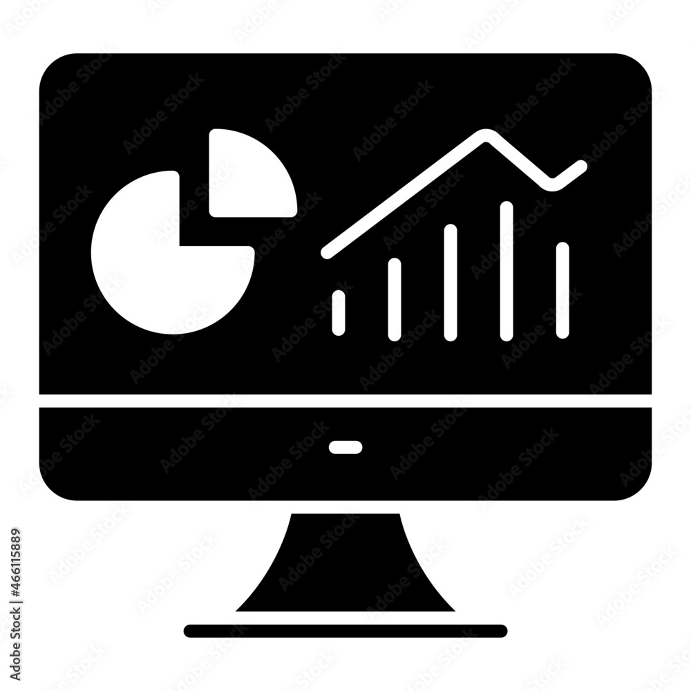 A premium download icon of online statistics A premium download icon of online statistics