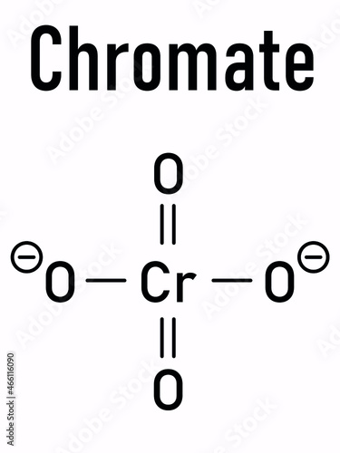 Skeletal formula of Chromate anion, chemical structure. photo
