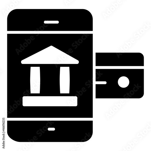 Trendy design icon of mobile banking