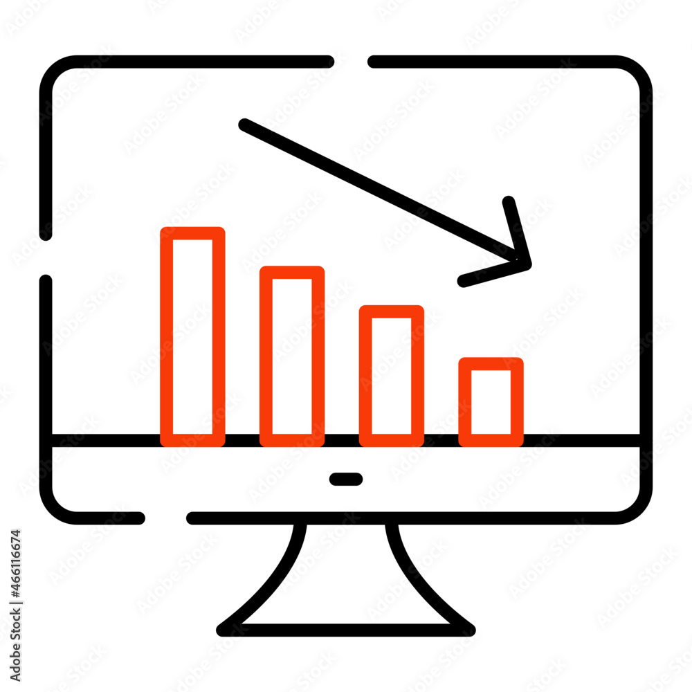 A premium download icon of loss chart A premium download icon of loss chart