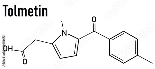 Tolmetin NSAID drug molecule. Skeletal formula.	
