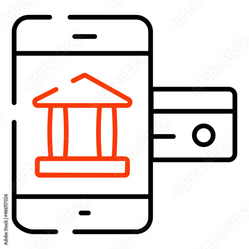 Trendy design icon of mobile banking