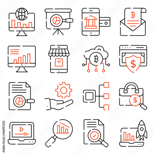 Pack of Business and Data Linear Icons 