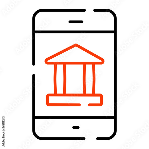 Trendy design icon of mobile banking