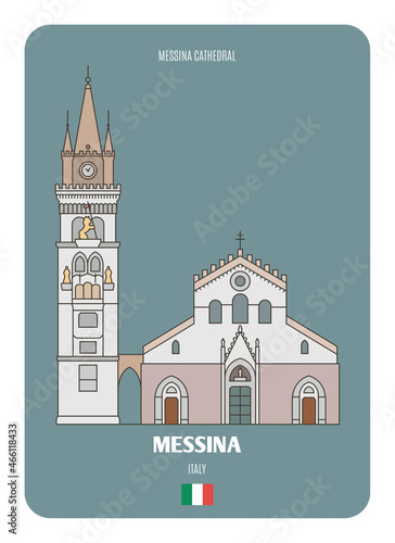 Messina cathedral, Italy. Architectural symbols of European cities