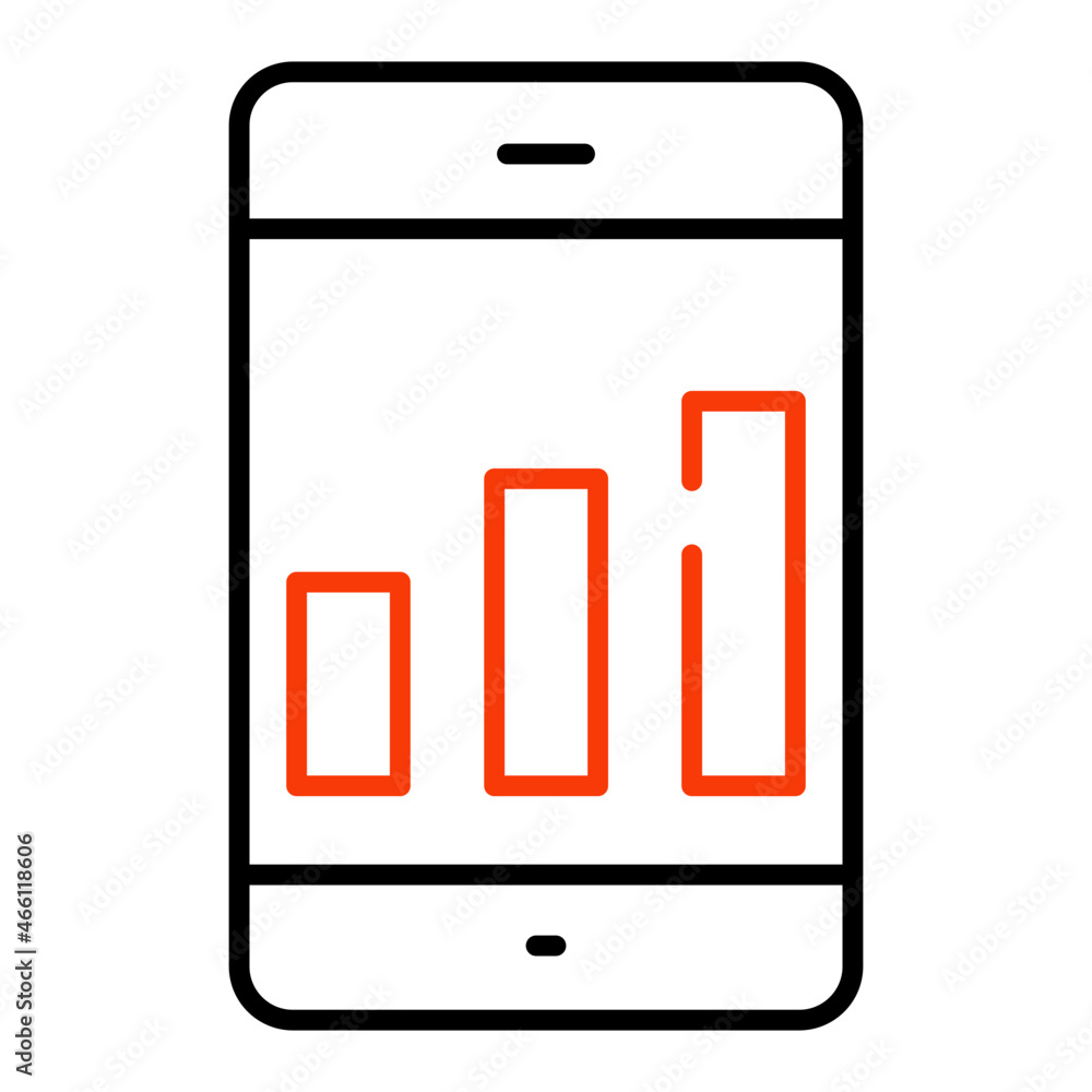A premium download icon of mobile infographic A premium download icon of mobile infographic
