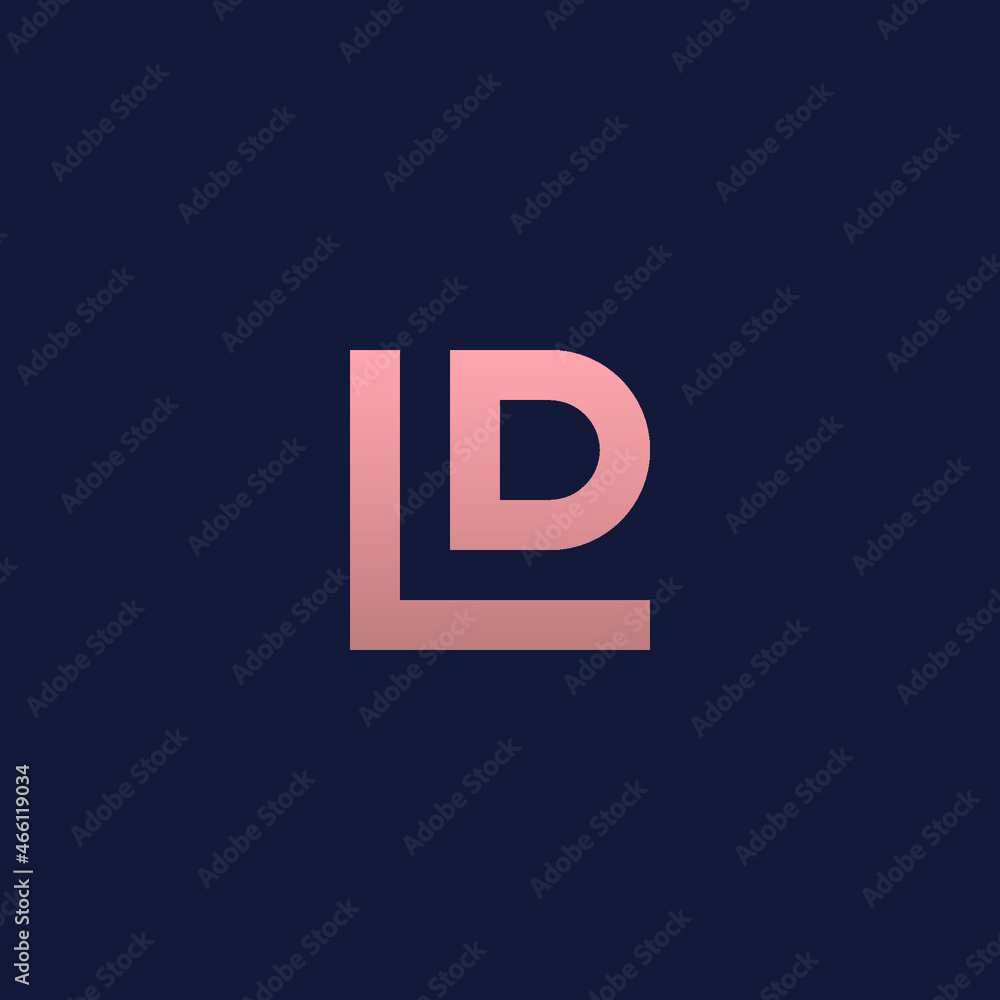 LD monogram logo gold color. L & D. LD monogram logo gold color. L & D.