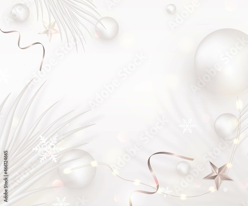 New Year and Christmas pastel composition. Christmas decoration on white.Top view. Flat lay cover.