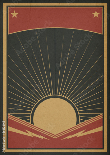Retro Revolution Propaganda Poster. Stilisierte Sonnestrahlen Hintergrund photo