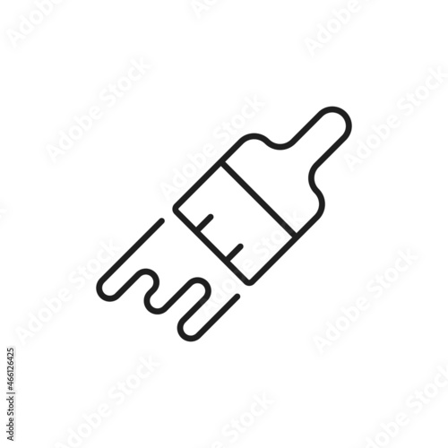 Paint brush linear icon. Thin line customizable illustration. Vector isolated outline drawing. Editable stroke