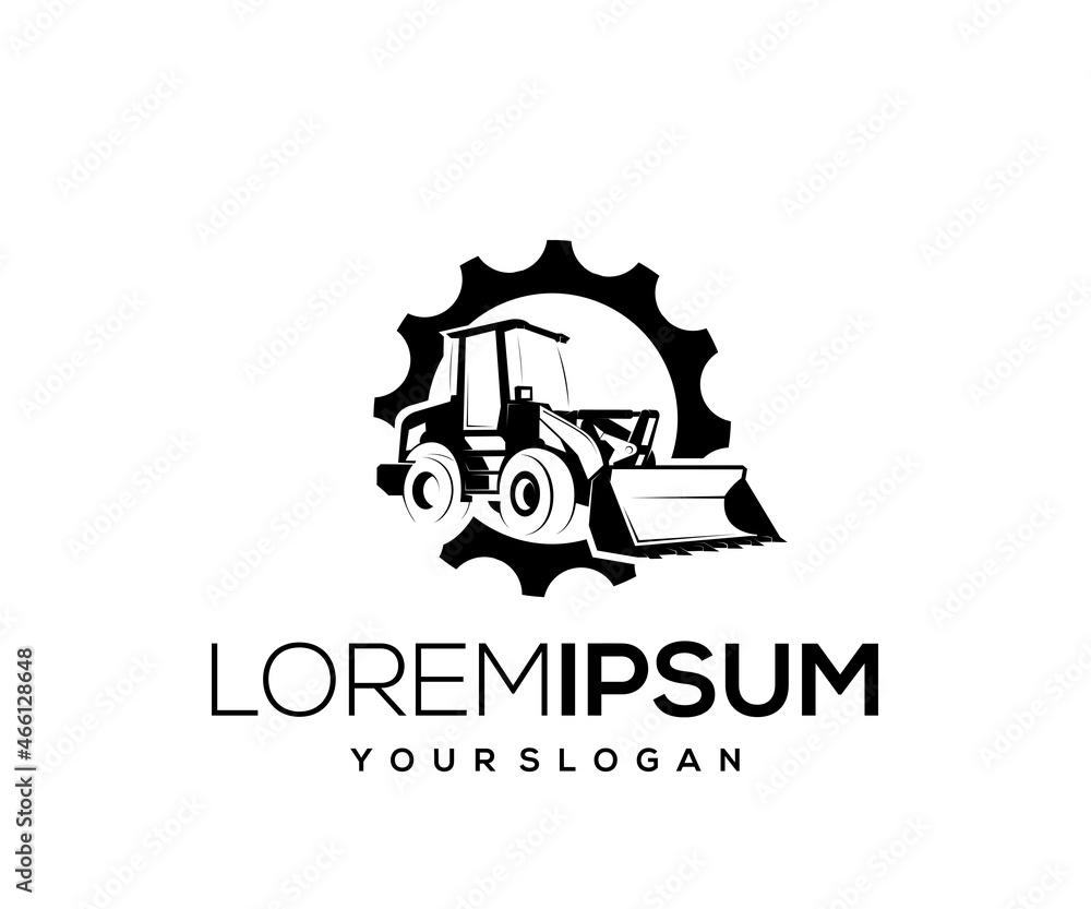 bulldozer service logo design icon silhouette bulldozer service logo design icon silhouette