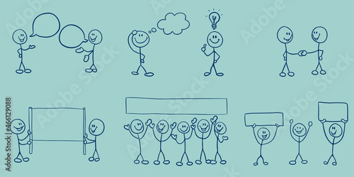Stick figures communication illustration