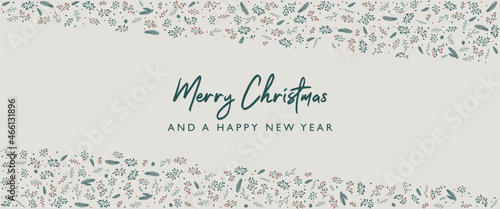 Winter Christmas Banner Modern Cute Hand Drawn Illustration Vector