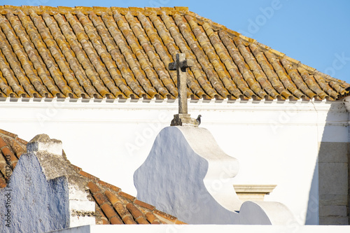 detail of the Cathedral of Faro, Se de Faro, is a Roman Catholic cathedral in Faro, Algarve , Portugal